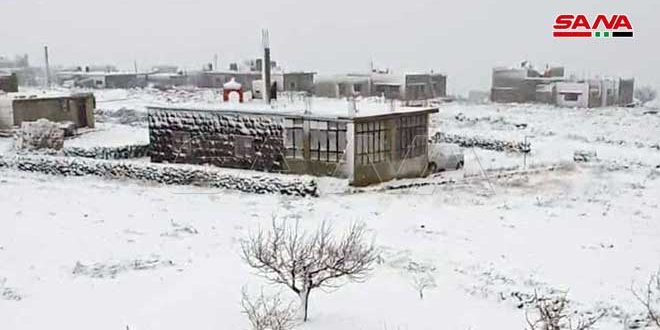 Snow thickness reaches 5cm in Sweida province