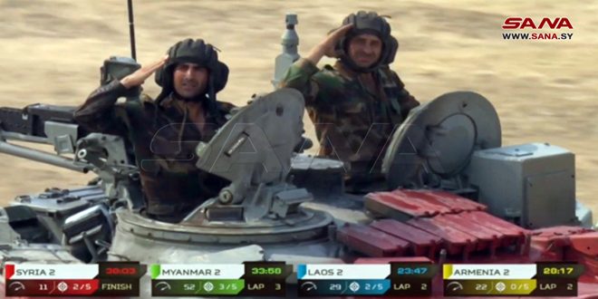 The Syrian al-Jaish military team ranked first at tank biathlon- phase 2 , Army Games 2022