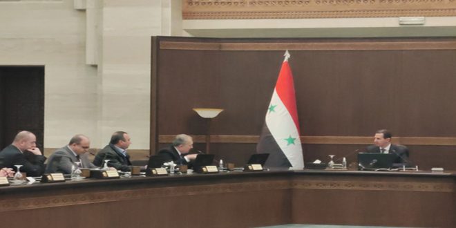President al-Assad chairs emergency meeting of the Cabinet to discuss damage of the earthquake, hit the country, necessary procedures