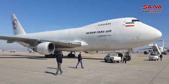 Three Emirati and Iranian planes loaded with aid arrive at Damascus Airport