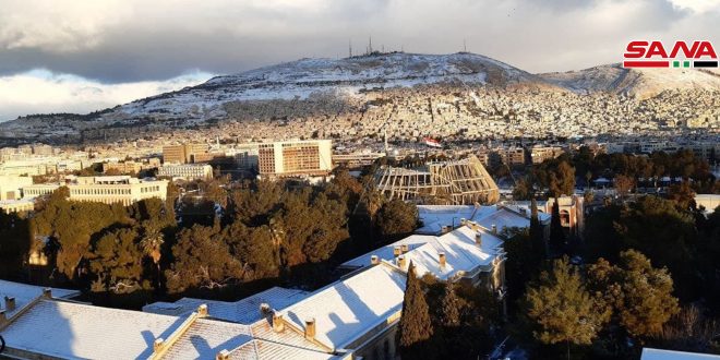 Ciudad de Damasco esta mañana.. nieve y frio
