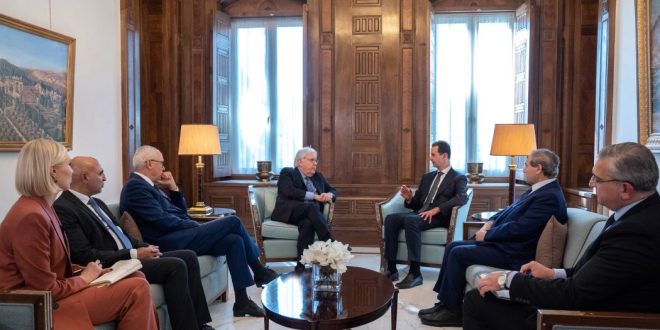 Presidente al-Assad aborda con Griffiths los esfuerzos de recuperación de secuelas del terremoto