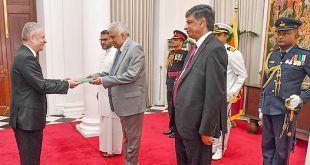 Embajador sirio entrega sus cartas credenciales a presidente de Sri Lanka