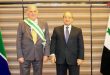 Presidente Al-Assad otorga al embajador de Sudáfrica la Orden Siria al Mérito de Primera Clase