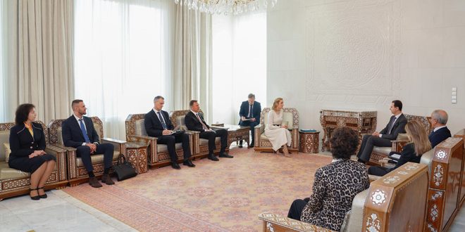 دیدار رئیس جمهور بشار اسد با ماریا بیلووا کمیسر رئیس جمهور روسیه در امور حقوق کودکان 15-12-2021