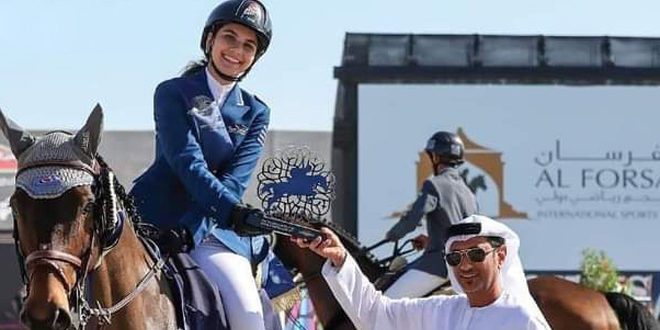La cavalière Aya Hamsho, première dans la catégorie junior à la Coupe du président des EAU pour le saut d’obstacles