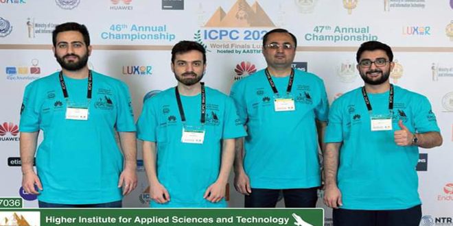 La Syrie remporte le titre de championne d’Afrique et du monde arabe dans la compétition finale mondiale47pour le concours logiciel