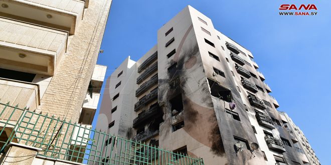 שני אזרחים נפלו חלל כתוצאה לתוקפנות הישראלית שבוצעה נגד בנין מגורים בשכונת כפר סוסה בדמשק