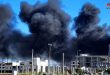 Тушение пожара, вспыхнувшего вблизи нефтеперерабатывающего завода в Баниясе