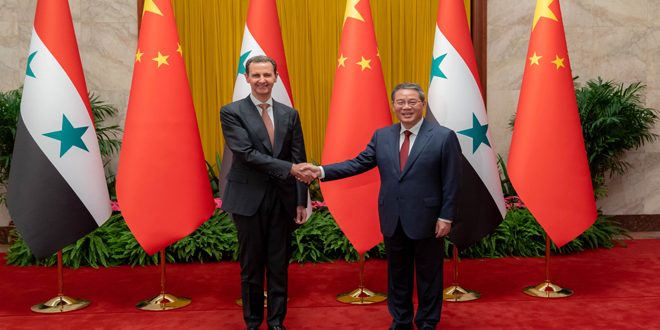 Cumhurbaşkanı Esad, Çin Başbakanı Ve Çin Ulusal Halk Kongresi Daimi Komitesi Başkanı İle Görüştü