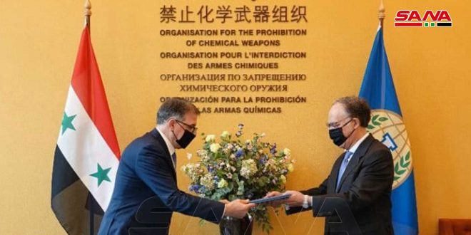السفير عطية يقدم أوراق اعتماده إلى المدير العام لمنظمة حظر الأسلحة الكيميائية
