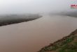 جريان نهر الخابور بين منطقتي الحسكة وتل تمر نتيجة الأمطار الغزيرة
