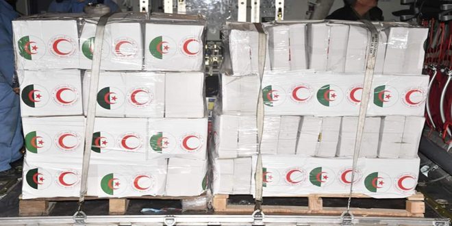 الجزائر ترسل 115 طناً من المساعدات للمتضررين من الزلزال في سورية