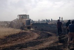 تضرر 75 دونماً من القمح جراء حريقين في بلدة الكرك الشرقي بريف درعا – S A N A