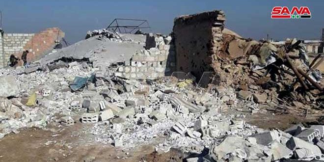 US occupation aircraft destroys several houses in Hasaka city