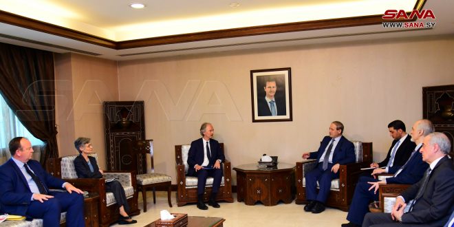 Mikdad and Pedersen Syria’s efforts to consolidate stability
