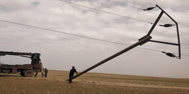 High winds cause power outage in Hasaka province