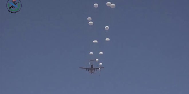 joint Syrian-Russian parachuting drill