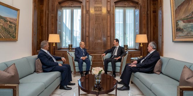 President al-Assad receives former Lebanese President Gen. Michel Aoun