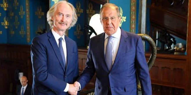 Lavrov, Pedersen discuss efforts to solve the crisis in Syria