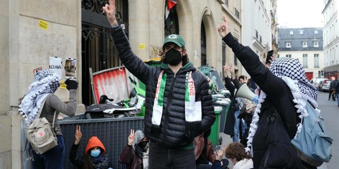 French university students protest against Israeli aggression on Gaza