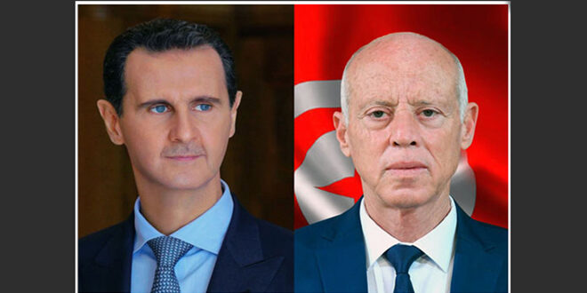 President Bashar al-Assad congratulates President Kais Saied on winning Tunisian presidential elections