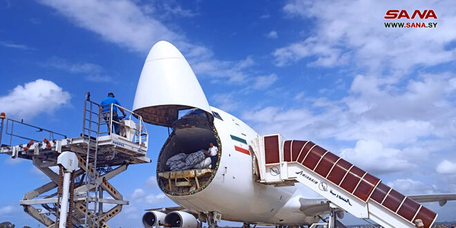 Iranian aid plane arrives at Lattakia International Airport for Lebanese arrivals due to Israeli aggression