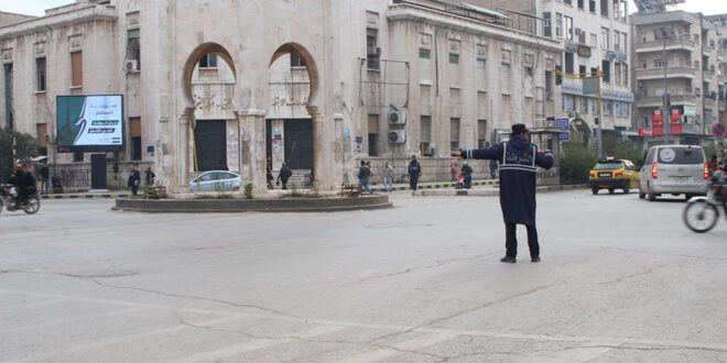 Traffic police organize traffic flow in the liberated city of Hama- photos