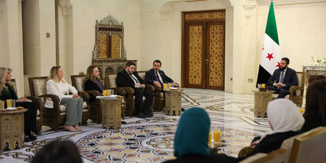 Leader al-Sharaa and al-Shibani meet a female delegation from Syrian community in U.S