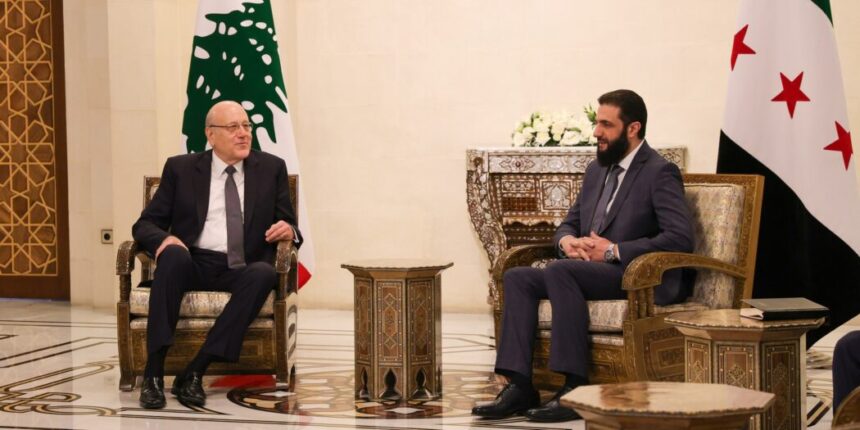 Leader al-Sharaa and Minister of Foreign Affairs receive Lebanese Prime Minister Najib Mikati