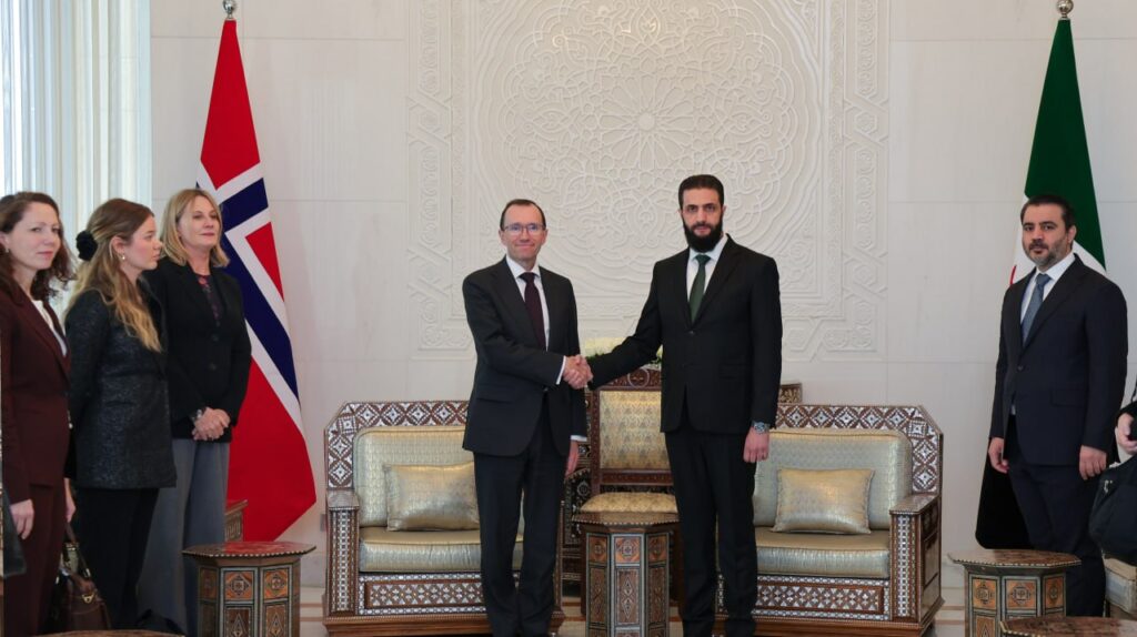 leader al-Sharaa and Foreign Minister receive Norwegian delegation