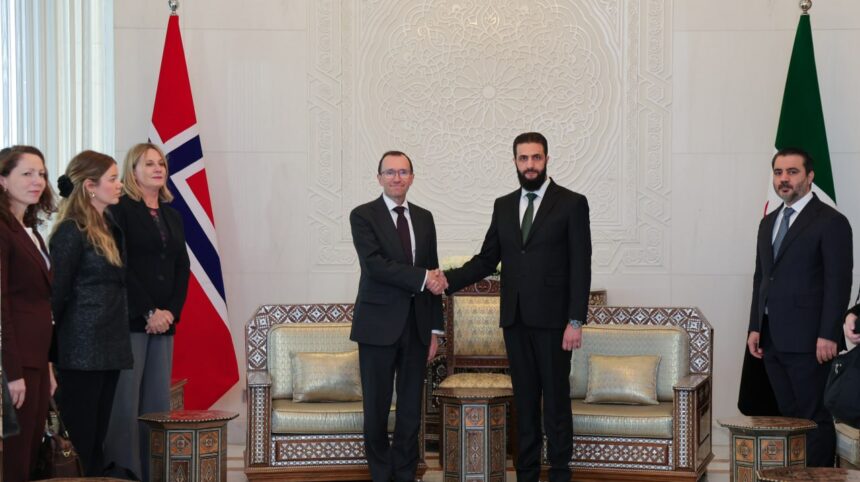 leader al-Sharaa and Foreign Minister receive Norwegian delegation