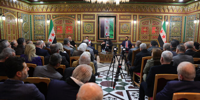 President al-Sharaa meets dignitaries and representatives of Tartous province