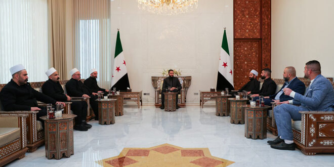 President al-Sharaa meets with Druze dignitaries and leaders
