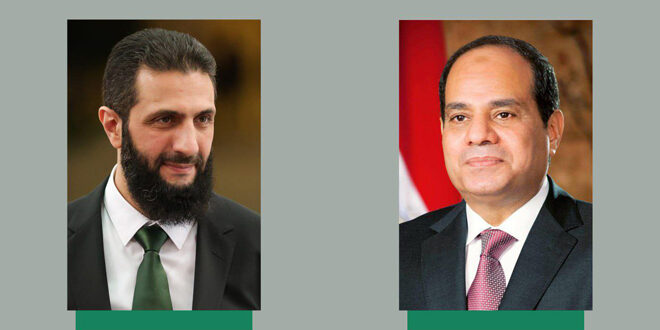 President al-Sisi congratulates President al-Shara on assuming presidency of Syrian Arab Republic