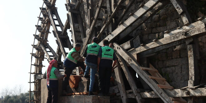E-Clean Foundation rehabilitates Hama water wheels (Norias) in preparation for pumping water from al-Rastan Dam