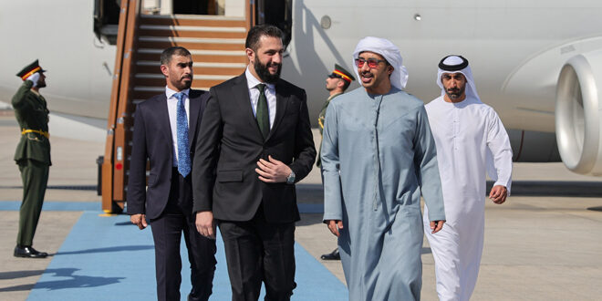 Syrian President al-Sharaa heads to UAE on an official visit
