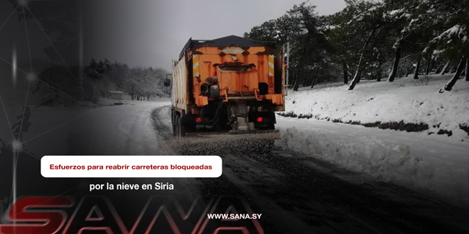 Reabren carreteras bloqueadas por nevadas en Siria