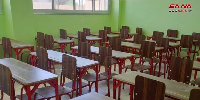 Rehabilitan una nueva escuela afectada por el terrorismo en la provincia de Hasakeh