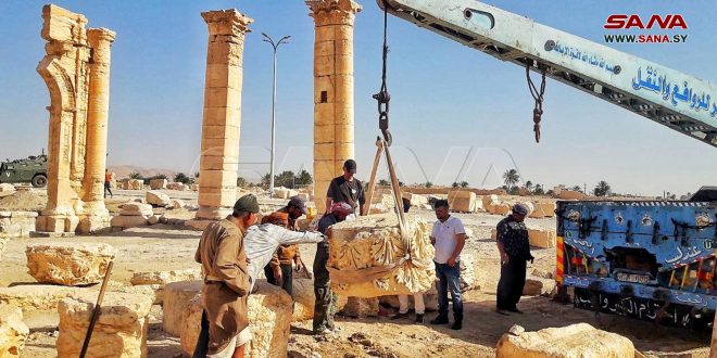 Segunda fase de la restauración del arco arqueológico de Palmira está por finalizar