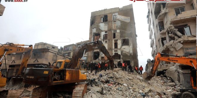 Siria enfrenta secuelas del terremoto.. operaciones de rescate y levantamiento de escombros (+ fotos)