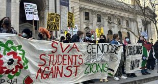 Manifestación estudiantil en Nueva York contra la agresión israelí a Gaza