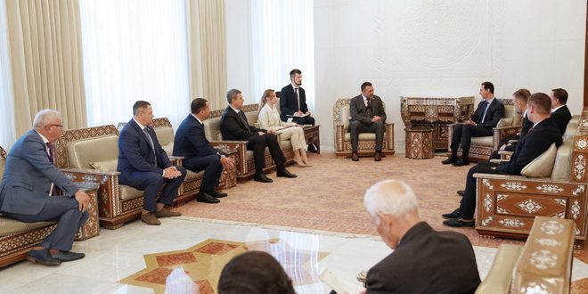 رئیس جمهور اسد به هیئت مشترک روسیه و جمهوری خلق دونتسک را به حضور پذیرفت