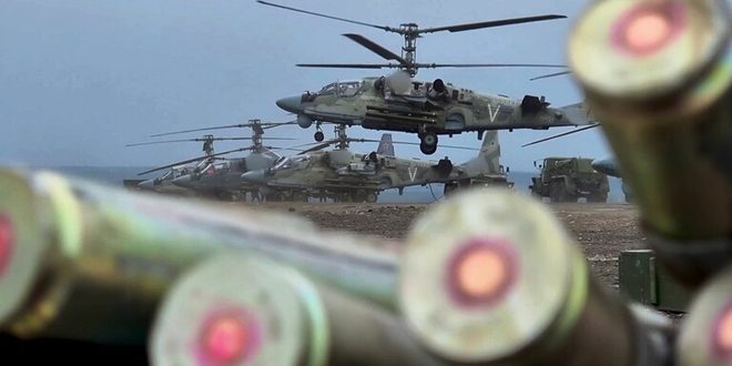 نیروهای روسیه یک هلیکوپتر و هفت پهپاد را سرنگون کردند و مواضع و انبار نیروهای اوکراینی را منهدم کردند