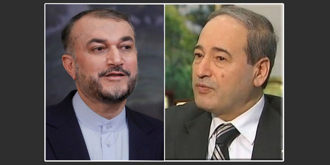 گفتگوی تلفنی وزرای امور خارجه سوریه و ایران