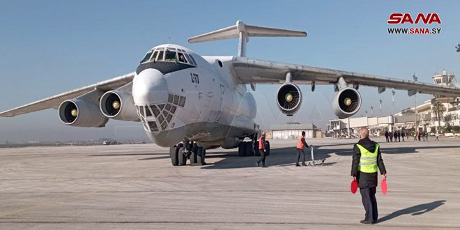دومین هواپیمای ارمنستانی حامل کمک های امدادی وارد فرودگاه بین المللی حلب شد