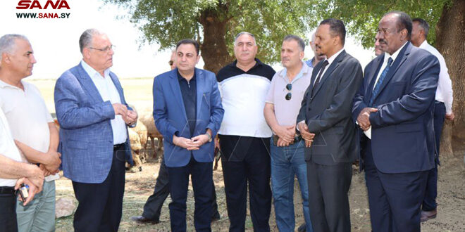 بازدید وزیر کشاورزی و همتای سودانی خود از تعدادی از پروژه های مدل و تحقیقاتی در حماه