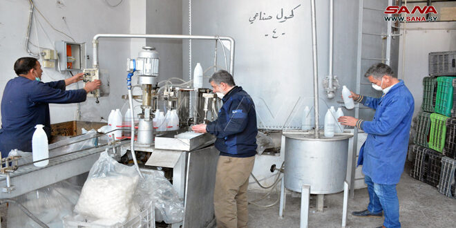 راه‌اندازی مجدد کارخانه الکل ال طبی در حمص با ظرفیت تولید 11 تن در روز