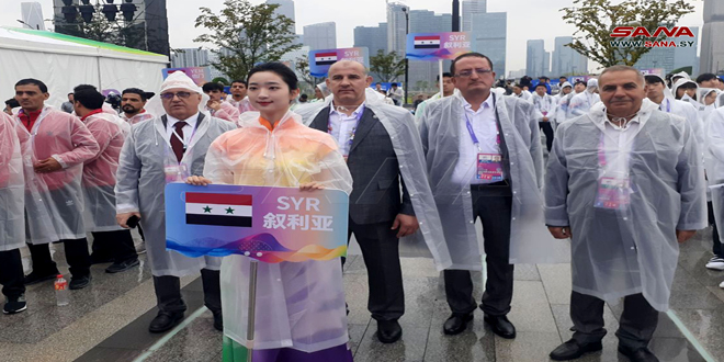 Réception officielle pour la mission sportive syrienne participante aux Jeux asiatiques en Chine