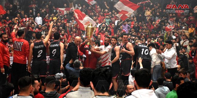 L’équipe masculine Al-Itihad Ahly d’Alep remporte la Coupe de la République de basketball